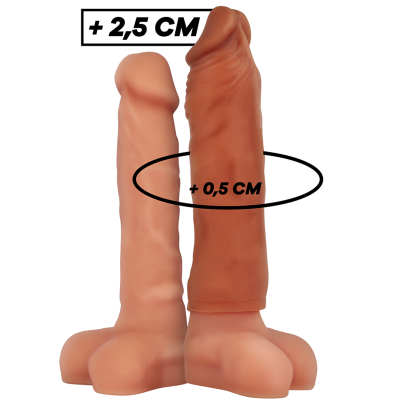 VIRILXL&trade; - EXTENSÃO DE PÊNIS DE SILICONE LÍQUIDO V5 MARROM - D-227248 - Dona Pimenta