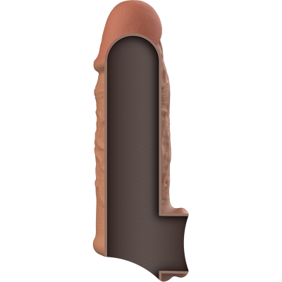 VIRILXL&trade; - EXTENSÃO DE PÊNIS DE SILICONE LÍQUIDO V7 MARROM - D-227270 - Dona Pimenta