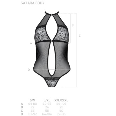 PAIXÃO - LINHA ERÓTICA SATARA BODY PRETO S/M - D-236277 - Dona Pimenta