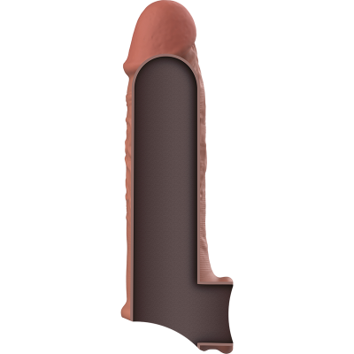 VIRILXL&trade; - EXTENSÃO DE PÊNIS DE SILICONE LÍQUIDO V9 MARROM - D-227272 - Dona Pimenta