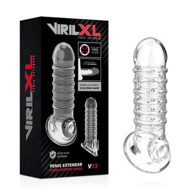 VIRILXL&trade; - EXTENSÃO DO PÊNIS E BAINHA V15 TRANSPARENTE - D-227275 - Dona Pimenta