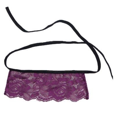 SUBBLIME CORSET THONG E BLINDFOLD PRETO E ROXO S / M - D-220653 - Dona Pimenta