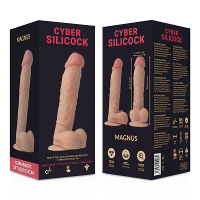 CYBER SILICOCK STRAP-ON MAGNUS LIQUID SILICONE COM 3 ANÉIS GRÁTIS - D-227301 - Dona Pimenta