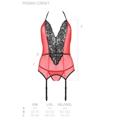 PAIXÃO - PEONIA CORSET LINHA ERÓTICA VERMELHO S/M - D-236273 - Dona Pimenta