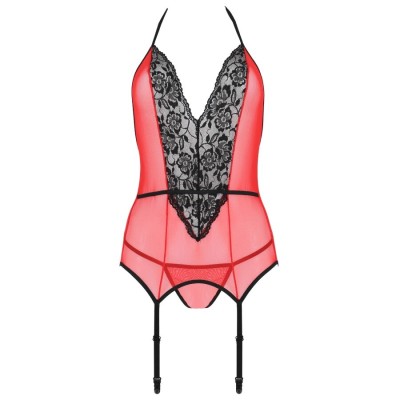 PAIXÃO - PEONIA CORSET LINHA ERÓTICA VERMELHO S/M - D-236273 - Dona Pimenta