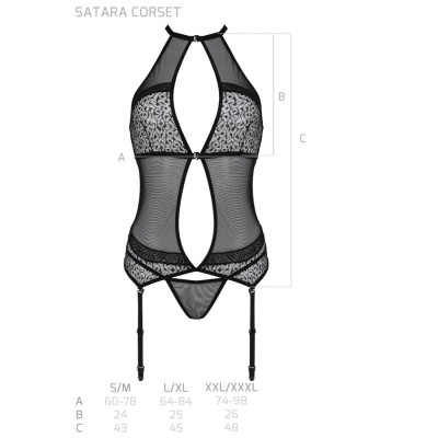 PAIXÃO - SATARA CORSET LINHA ERÓTICA PRETO S/M - D-236281 - Dona Pimenta