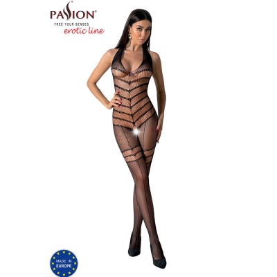 PASSION - BS100 BODYSTOCKING PRETO TAMANHO ÚNICO - D-236370 - Dona Pimenta