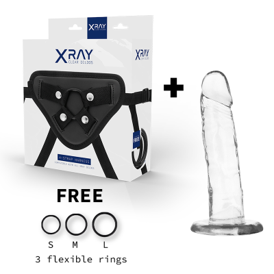 XRAY ARNÉS + DILDO TRANSPARENTE 18CM X 4CM - D-227445 - Dona Pimenta