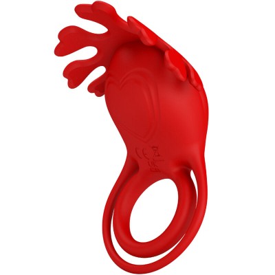 PRETTY LOVE - ANEL VIBRADOR RUBEN 7 VIBRAÕES SILICONE VERMELHO - D-236075 - Dona Pimenta