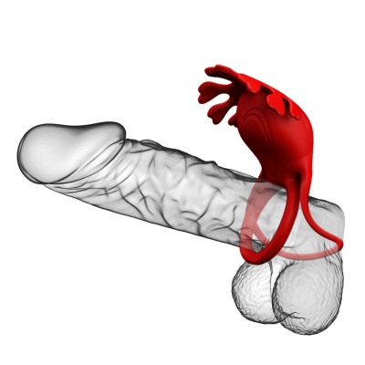 PRETTY LOVE - ANEL VIBRADOR RUBEN 7 VIBRAÕES SILICONE VERMELHO - D-236075 - Dona Pimenta