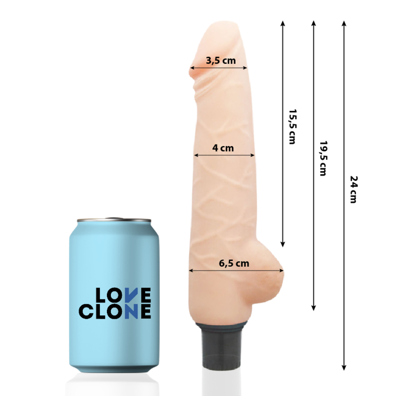 LOVECLONE HARALD AUTO-LUBRIFICAÇÃO VIBRADOR 24CM - D-220067 - Dona Pimenta