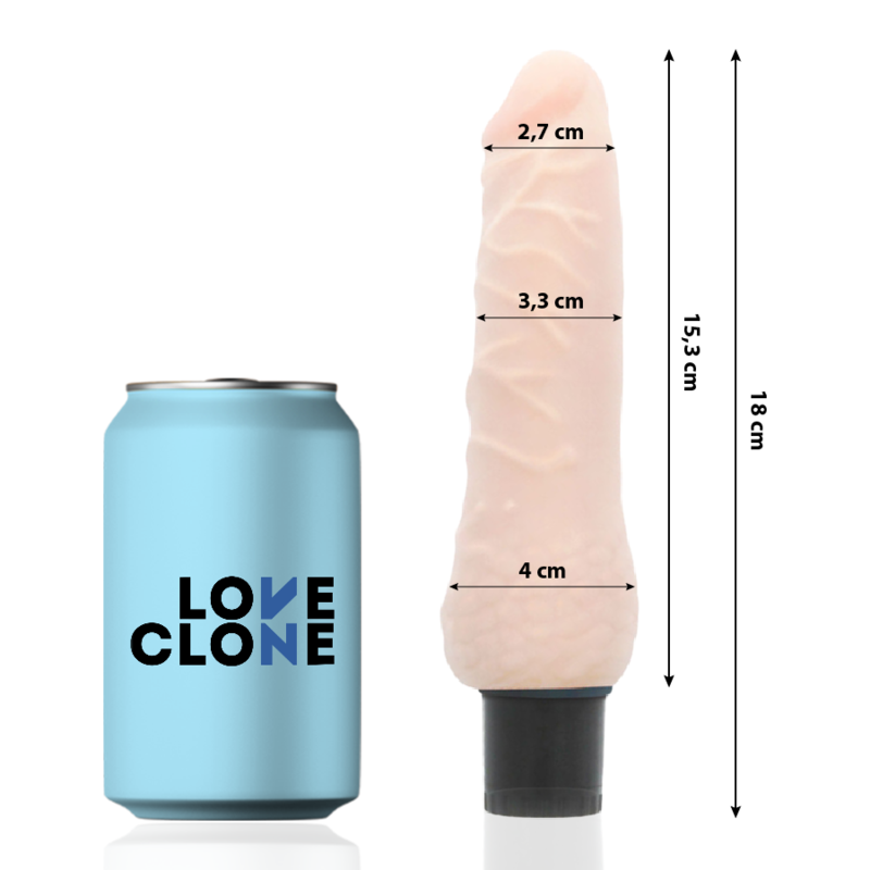 LOVECLONE SVEN AUTO-LUBRIFICAÇÃO VIBRADOR 18,5 CM - D-220110 - Dona Pimenta