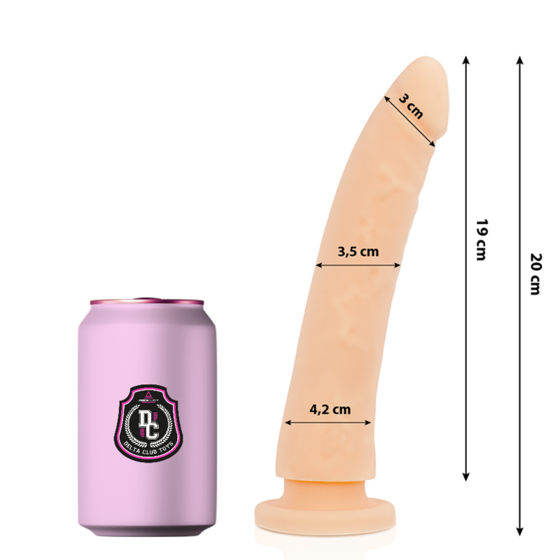 DELTA CLUB - TOYS DILDO MÉDICO NATURAL SILICONE 20 X 4 CM - D-227143 - Dona Pimenta