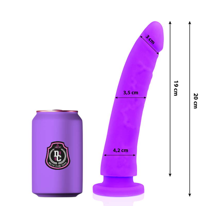 DELTA CLUB -  TOYS LILAC DILDO MEDICAL SILICONE 20 X 4 CM - D-227145 - Dona Pimenta