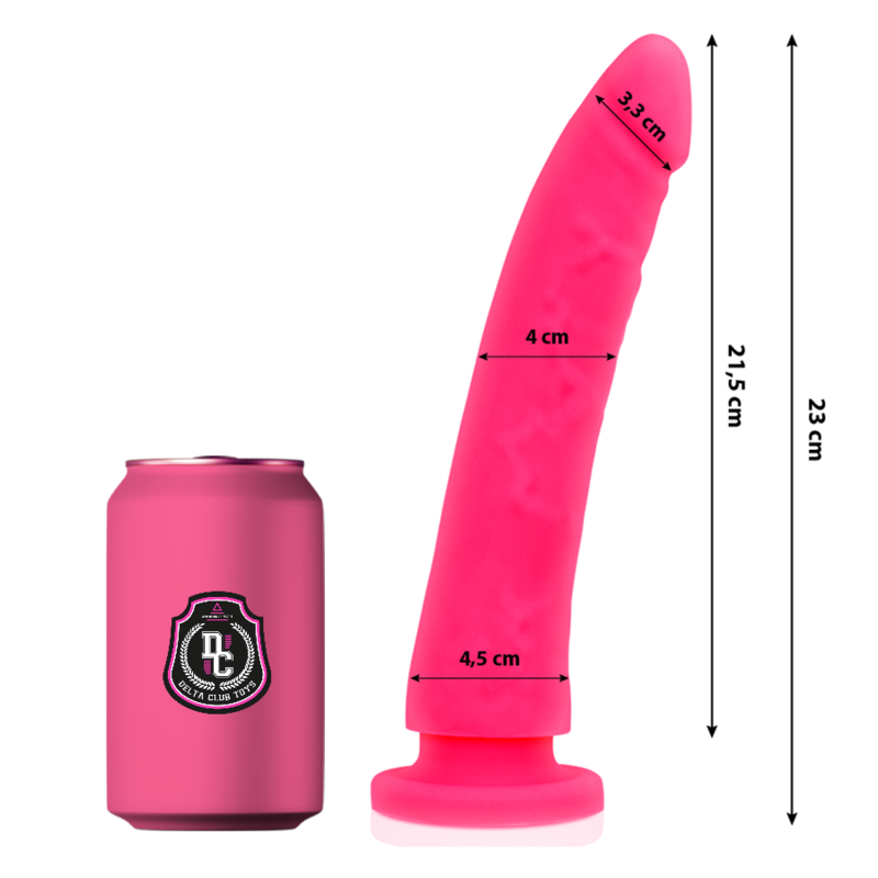 DELTA CLUB -  TOYS DILDO MÉDICO DE SILICONE ROSA 23 X 4,5 CM - D-227147 - Dona Pimenta