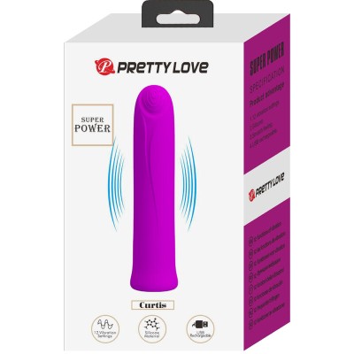 PRETTY LOVE - VIBRADOR CURTIS MINI SUPER POWER 12 VIBRAÕES DE SILICONE VIOLETA - D-236077 - Dona Pimenta