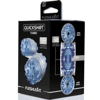 FLESHLIGHT - MASTURBADOR QUICKSHOT TURBO AZUL GELO - D-238114 - Dona Pimenta