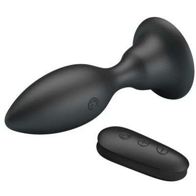 MR PLAY - PLUG ANAL COM CONTROLE REMOTO VIBRAO PRETO - D-226614 - Dona Pimenta