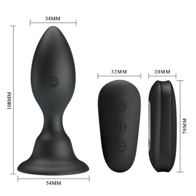 MR PLAY - PLUG ANAL COM CONTROLE REMOTO VIBRAO PRETO - D-226614 - Dona Pimenta