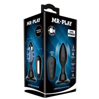 MR PLAY - PLUG ANAL COM CONTROLE REMOTO VIBRAO PRETO - D-226614 - Dona Pimenta