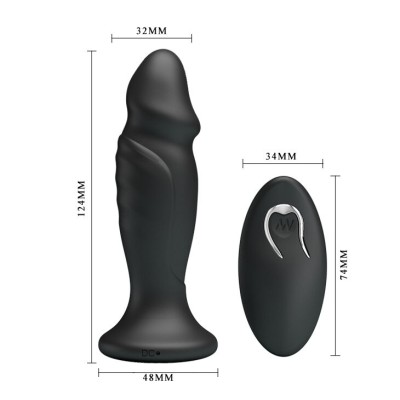 MR PLAY - PLUG ANAL COM CONTROLE REMOTO VIBRAO PRETO - D-226633 - Dona Pimenta