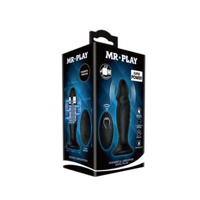 MR PLAY - PLUG ANAL COM CONTROLE REMOTO VIBRAO PRETO - D-226633 - Dona Pimenta