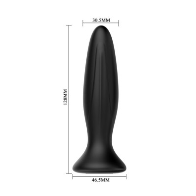 MR PLAY - PLUG ANAL VIBRADOR PRETO RECARREGVEL - D-226634 - Dona Pimenta