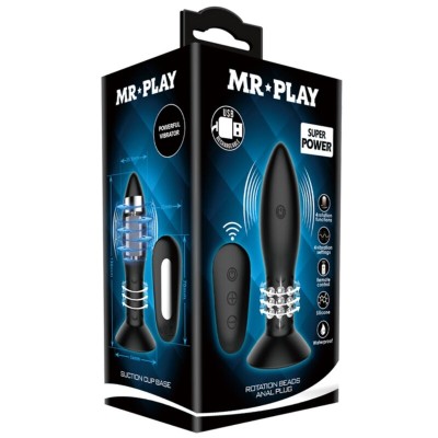 MR PLAY - PLUG COM CONTROLE REMOTO DE BOLAS ROTATIVAS PRETAS - D-226636 - Dona Pimenta