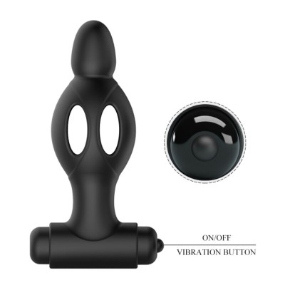 MR PLAY - PLUG ANAL DE SILICONE COM VIBRAO - D-226639 - Dona Pimenta