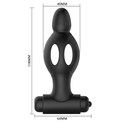 MR PLAY - PLUG ANAL DE SILICONE COM VIBRAO - D-226639 - Dona Pimenta