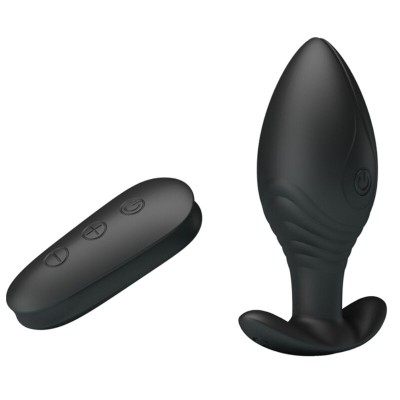 PRETTY LOVE - VIBRADOR RECARREGVEL REGINA ANAL PLUG PRETO - D-237566 - Dona Pimenta