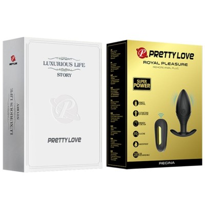 PRETTY LOVE - VIBRADOR RECARREGVEL REGINA ANAL PLUG PRETO - D-237566 - Dona Pimenta