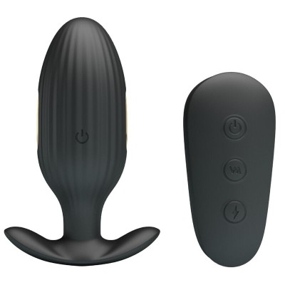 PRETTY LOVE - VIBRADOR RECARREGVEL ANAL KELLY PLUG PRETO - D-237568 - Dona Pimenta