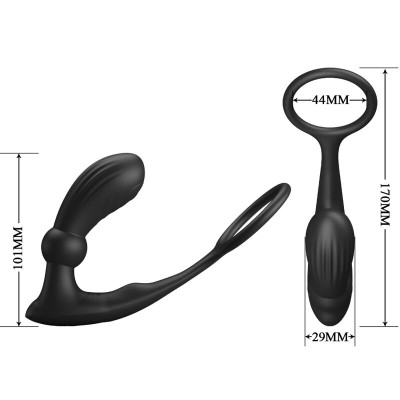 PRETTY LOVE - ANEL ANAL E VIBRADOR WARREN BLACK - D-238087 - Dona Pimenta