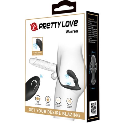 PRETTY LOVE - ANEL ANAL E VIBRADOR WARREN BLACK - D-238087 - Dona Pimenta