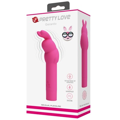 PRETTY LOVE - VIBRADOR DE SILICONE GERARDO FUSCHIA COELHO - D-236966 - Dona Pimenta