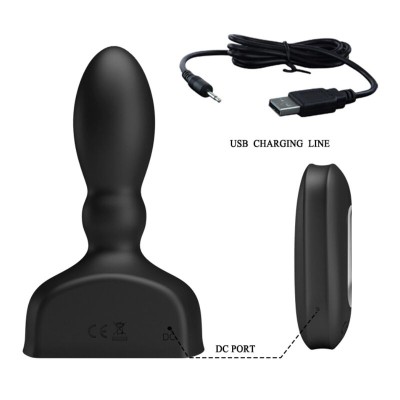 MR PLAY - CONTROLE REMOTO DE PLUG ANAL INFLVEL PRETO - D-226632 - Dona Pimenta