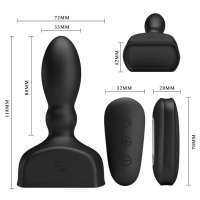 MR PLAY - CONTROLE REMOTO DE PLUG ANAL INFLVEL PRETO - D-226632 - Dona Pimenta