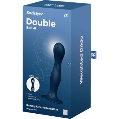 SATISFYER - DILDO DE SILICONE DUPLA BALL-R GARNET - D-237594 - Dona Pimenta