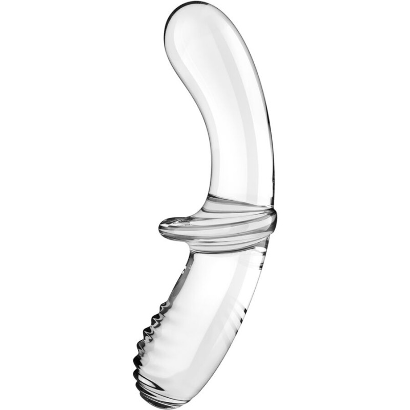 SATISFYER - DILDO DE CRISTAL DUPLO TRANSPARENTE - D-237598 - Dona Pimenta