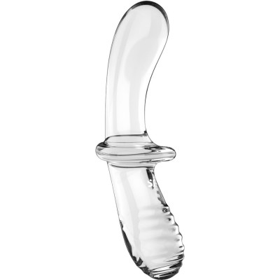 SATISFYER - DILDO DE CRISTAL DUPLO TRANSPARENTE - D-237598 - Dona Pimenta