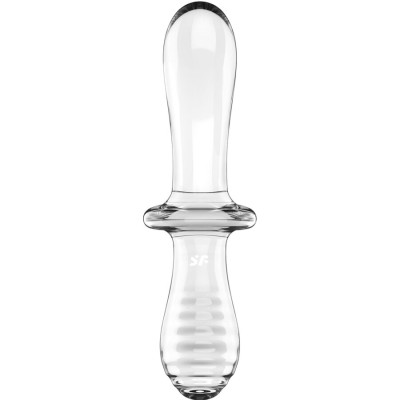 SATISFYER - DILDO DE CRISTAL DUPLO TRANSPARENTE - D-237598 - Dona Pimenta