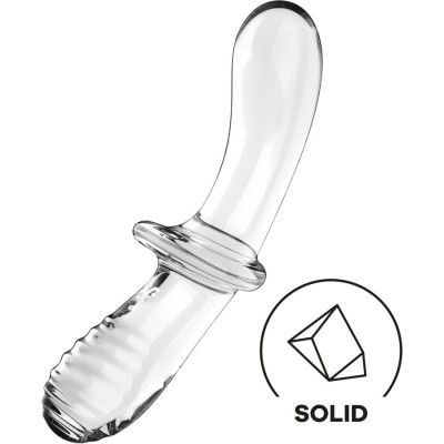 SATISFYER - DILDO DE CRISTAL DUPLO TRANSPARENTE - D-237598 - Dona Pimenta