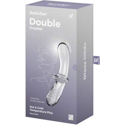 SATISFYER - DILDO DE CRISTAL DUPLO TRANSPARENTE - D-237598 - Dona Pimenta