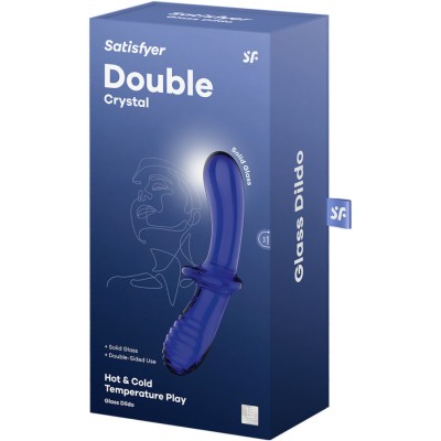 SATISFYER - DILDO DE CRISTAL DUPLO TRANSPARENTE - D-237598 - Dona Pimenta