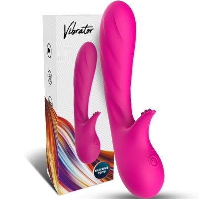 ARMONY - VIBRADOR ROMANCE COM ESTIMULADOR FÚCSIA - D-237894 - Dona Pimenta