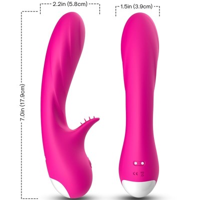 ARMONY - VIBRADOR ROMANCE COM ESTIMULADOR FÚCSIA - D-237894 - Dona Pimenta