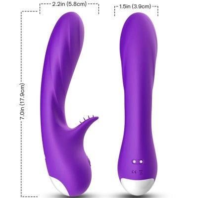 ARMONY - VIBRADOR ROMANCE COM ESTIMULADOR ROXO - D-237895 - Dona Pimenta