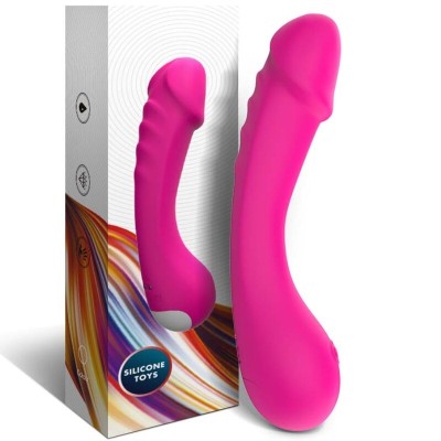 ARMONY - VIBRADOR DILDO G-SPOT SILICONE FÚCSIA - D-237897 - Dona Pimenta