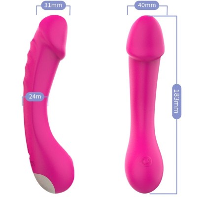 ARMONY - VIBRADOR DILDO G-SPOT SILICONE FÚCSIA - D-237897 - Dona Pimenta